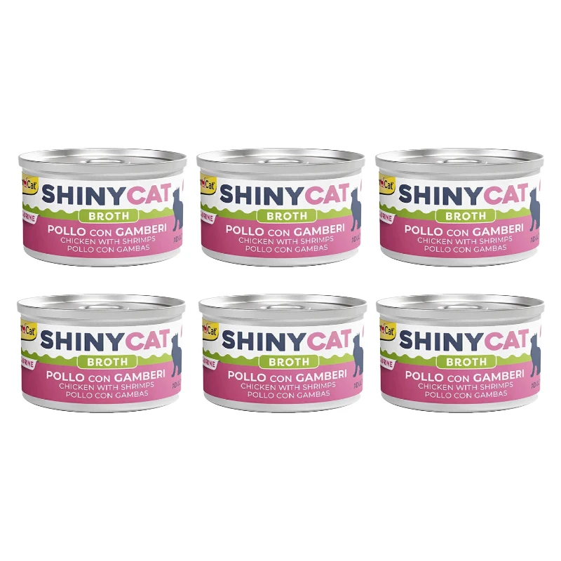 کنسرو غذای گربه بالغ جیم کت مدل Cat Food Chicken & Shrimp in Sauce طعم مرغ و میگو وزن 70 گرم بسته 6 عددی
