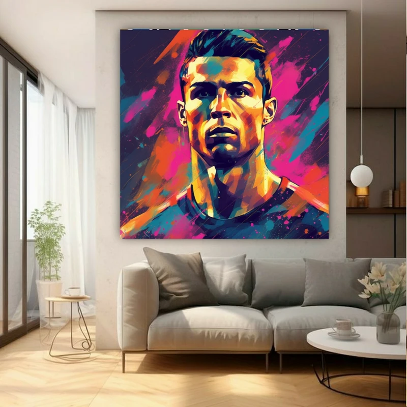 تابلو بوم طرح مخمل اسطوره فوتبال مدل رونالدو کد GR1606