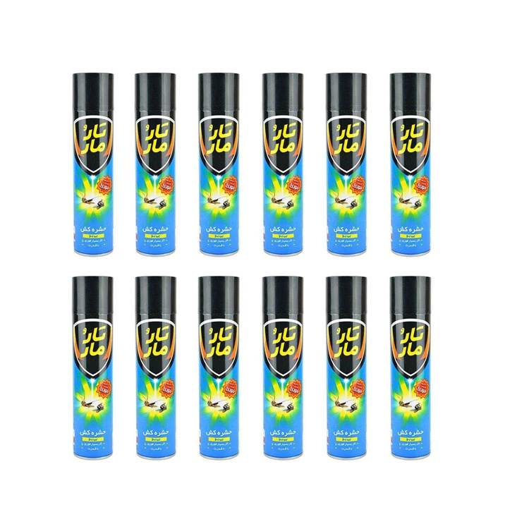 اسپری حشره کش تارومار مدل flying insect killer حجم 400 میلی لیتر مجموعه 12 عددی