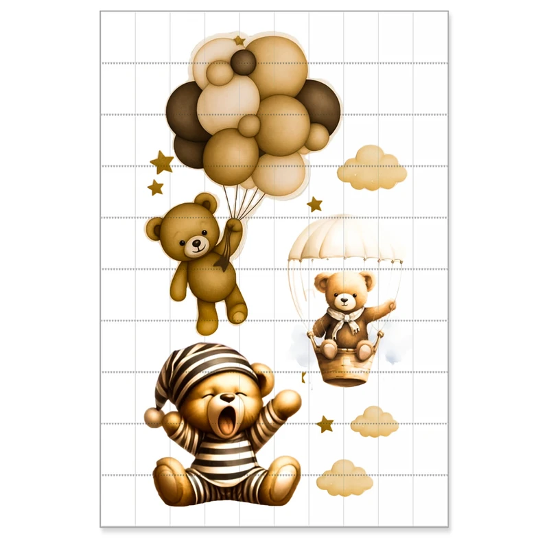 برچسب مدل اتاق کد طرح خرس کوچولو کد 03