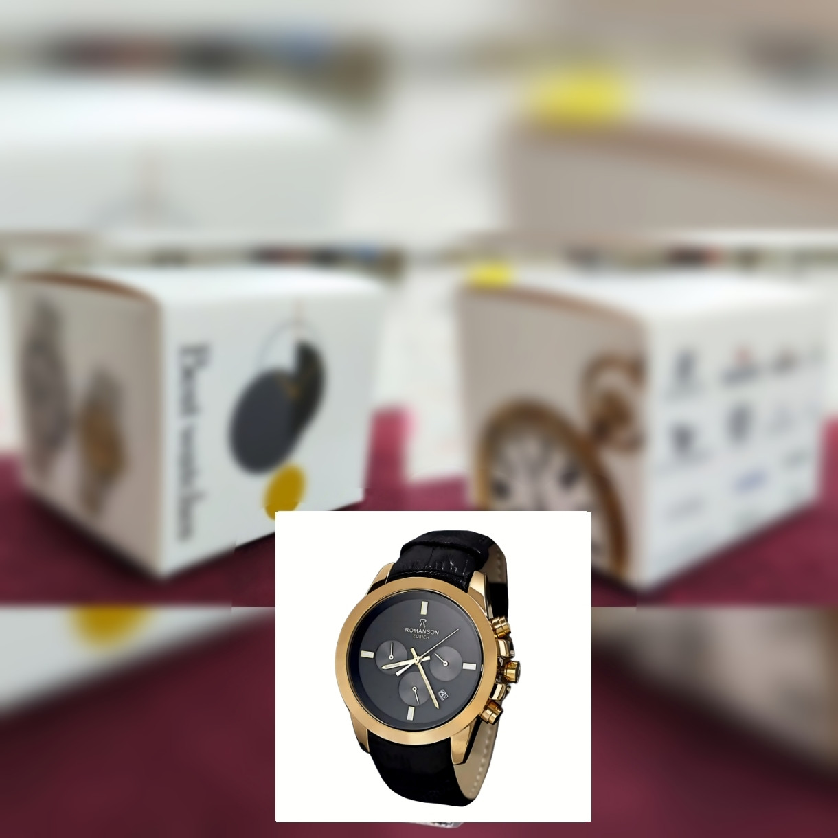 ساعت مچی عقربه‌ای مردانه رومانسون مدل سه موتور کورنوگراف بند چرمی قفل مخفی