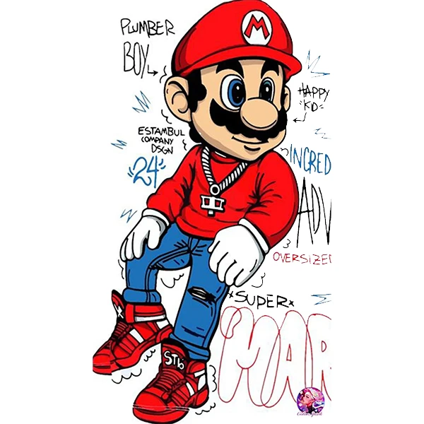 استیکر پارچه و لباس پاد آفرین طرح سوپرماریو کد 1927