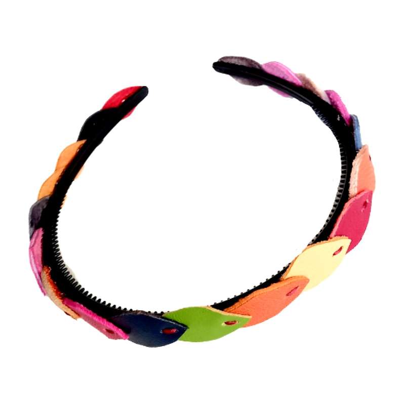 تل مو دخترانه مدل برگ چرمی