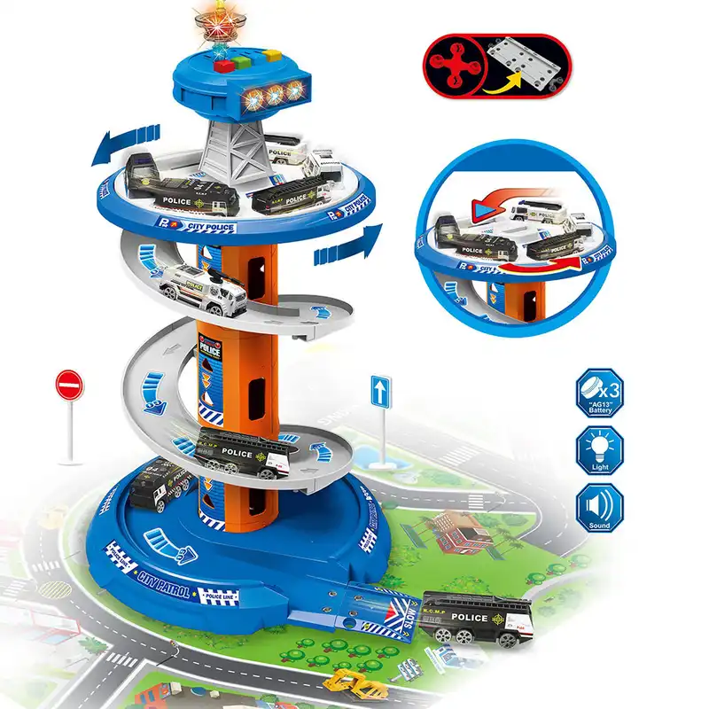 کیت ماشین بازی مدل ایستگاه پلیس آژیر دار