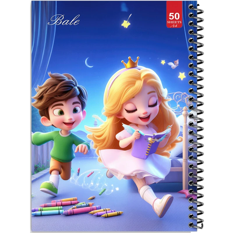 دفتر نقاشی 50 برگ انتشارات بله طرح دخترانه کد A4-L463