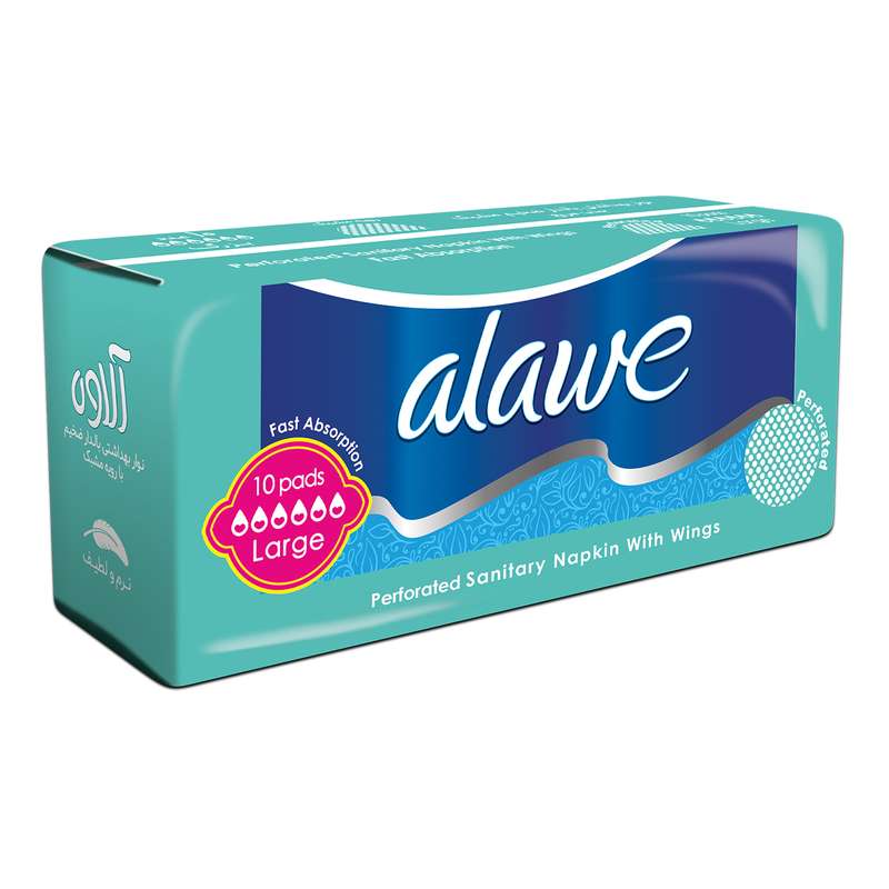 نوار بهداشتی آلاوه مدل Perforated Fast Absorption بسته 10 عددی