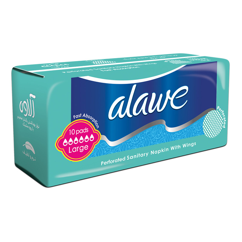 نوار بهداشتی آلاوه مدل Perforated Fast Absorption بسته 10 عددی