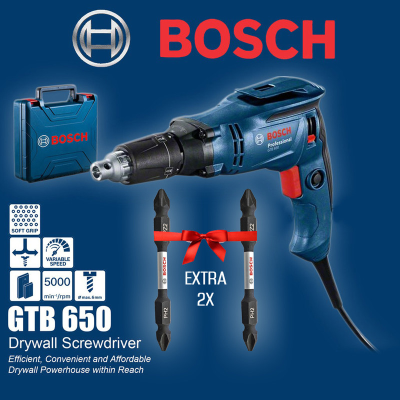 پیچ گوشتی برقی بوش مدل professional GTB 650 + 2 Accessories به همراه دو عدد سر پیچ گوشتی پیچ گوشتی برقی بوش مدل professional GTB 650 + 2 Accessories به همراه دو عدد سر پیچ گوشتی