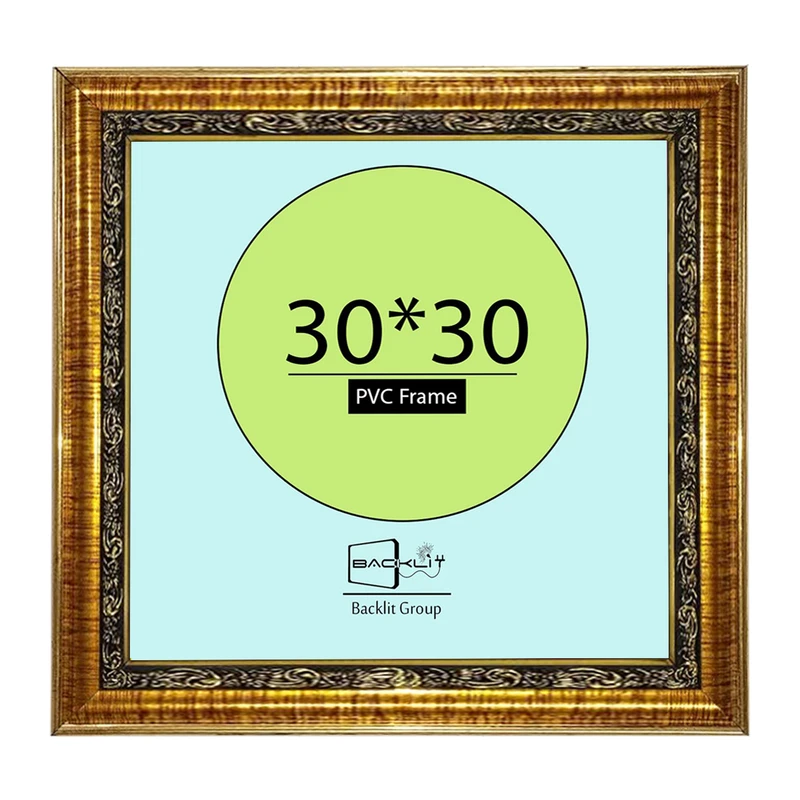 قاب عکس بکلیت مدل گلدارطلایی دیواری سایز 30×30 سانتیمتر