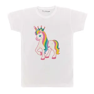 تی شرت بچگانه پرمانه طرح Unicorn کد pmt.3097