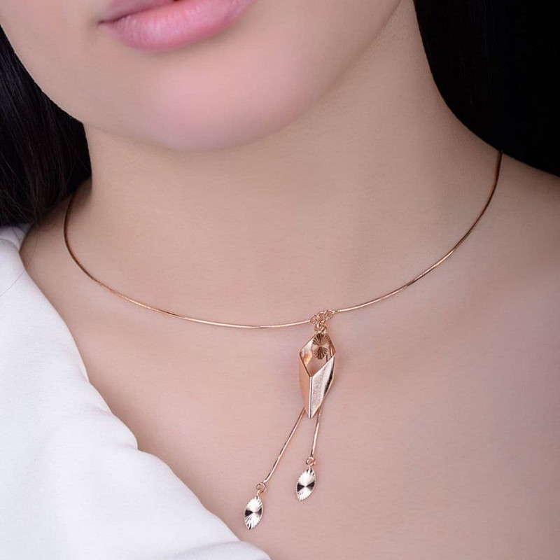 گردنبند زنانه ژوپینگ مدل لوزی آویزدار 214 در ارزانترین فروشگاه اینترنتی ایران ارزان