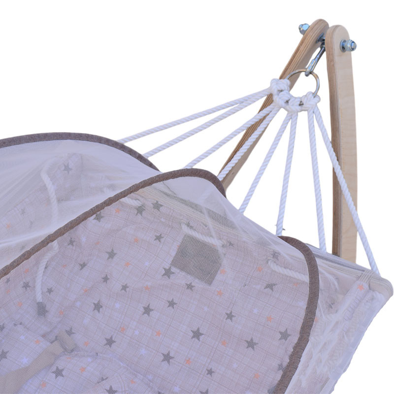 گهواره سنتی نوزاد مدل آرکا به همراه پشه بند تشک و بالش