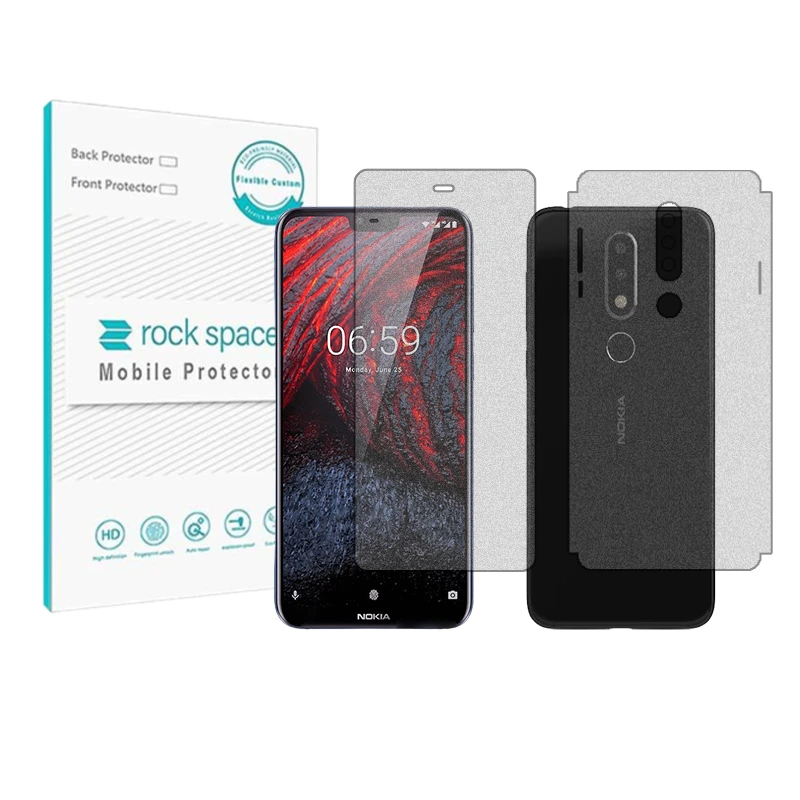 محافظ صفحه نمایش مات راک اسپیس مدل HyMTT مناسب برای گوشی موبایل نوکیا 6.1+ به همراه محافظ پشت گوشی