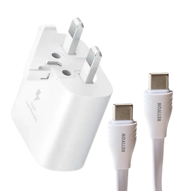 شارژر دیواری 25 وات معلم نوین مدل Galaxy A25 به همراه کابل USB-C