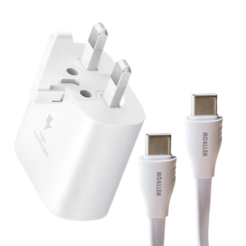 شارژر دیواری 25 وات معلم نوین مدل Galaxy A25 به همراه کابل USB-C