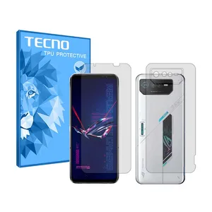 Tecno Resistant model transparent screen protector suitable for Asus ROG Phone 6 mobile phone along with the back of the phone