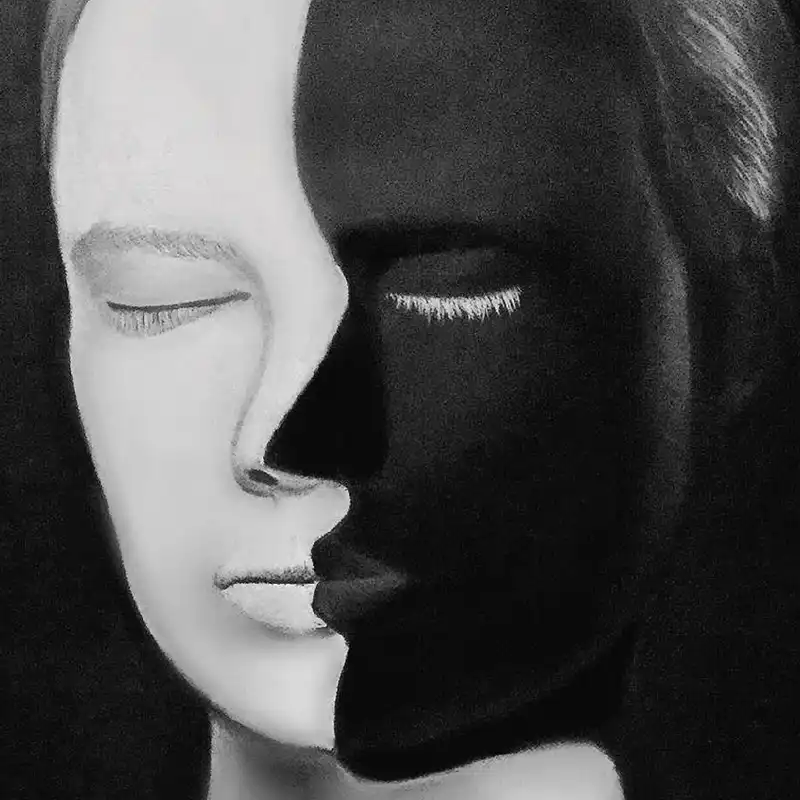 نقاشی سیاه قلم مدل درون کد 001