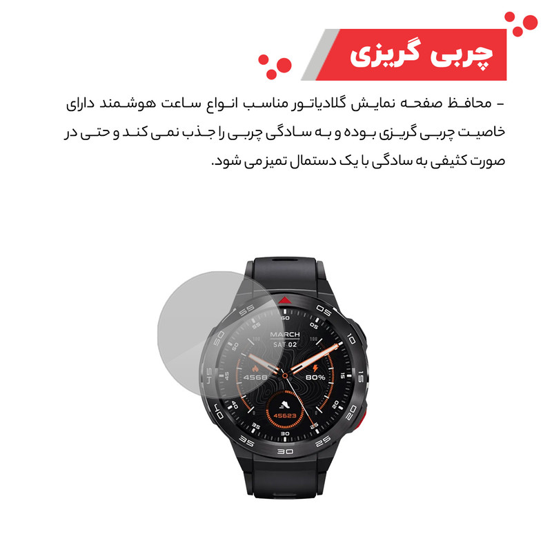 محافظ صفحه نمایش گلادیاتور مدل GWP1000 مناسب برای ساعت هوشمند میبرو GS Pro
