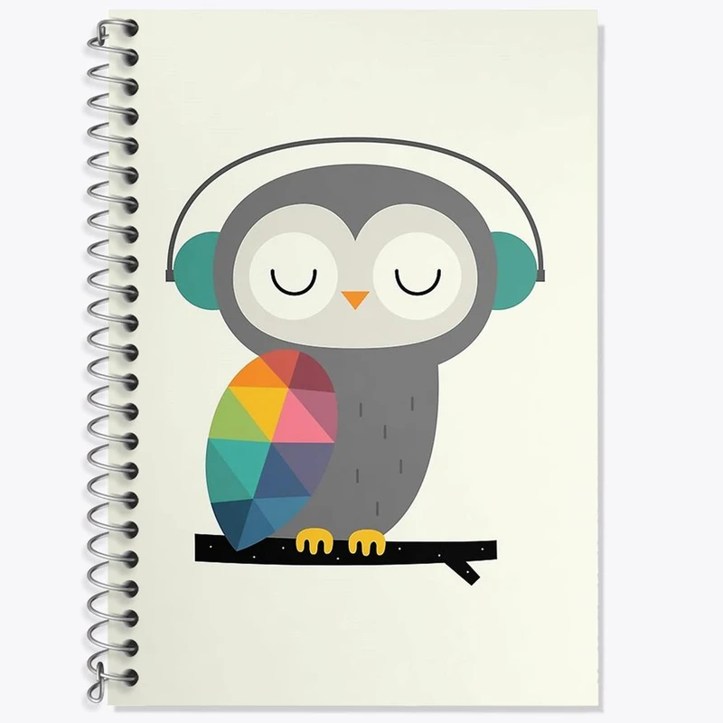 دفتر زبان 50 برگ خندالو مدل دو خط طرح جغد کد 5072