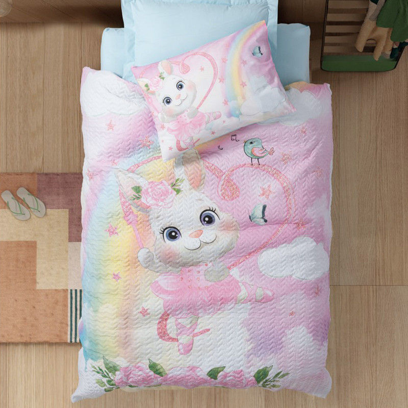 سرویس روتختی کاتن باکس مدل Complete Seti Junior Cony Mint تک نفره 3 تکه