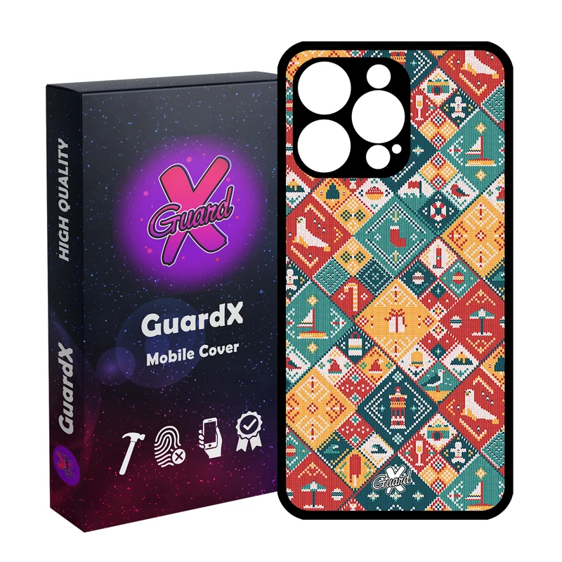 کاور گارد ایکس طرح Pattern مدل قاب Glass10168 مناسب برای گوشی موبایل اپل iPhone 15 Pro Max