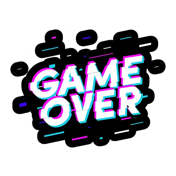  استیکر پارچه و لباس پاد آفرین طرح GAME OVER کد 4865