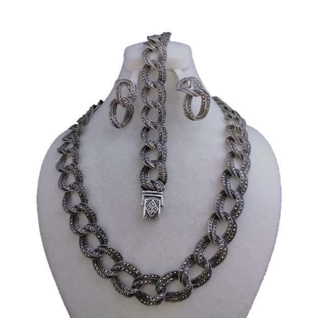 نیم ست نقره زنانه مدل  glsr-903