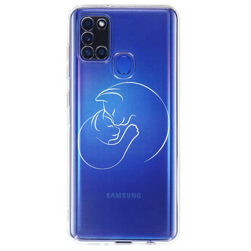 کاور مگافون طرح گربه مدل C61-W مناسب برای گوشی موبایل سامسونگ Galaxy A21 S