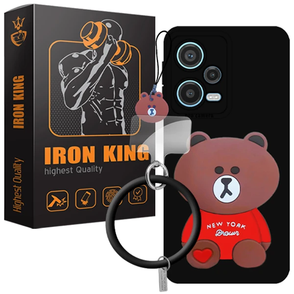 کاور آیرون کینگ مدل OO-GHALBI-21 مناسب برای گوشی موبایل شیائومی Poco X5 Pro به همراه بند آویز