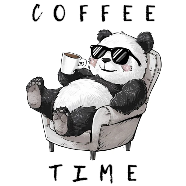 استیکر پارچه و لباس پاد آفرین طرح پاندا و کافی کد 3242