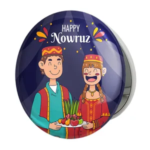 آینه جیبی خندالو طرح نوروز مدل تاشو کد 25586 
