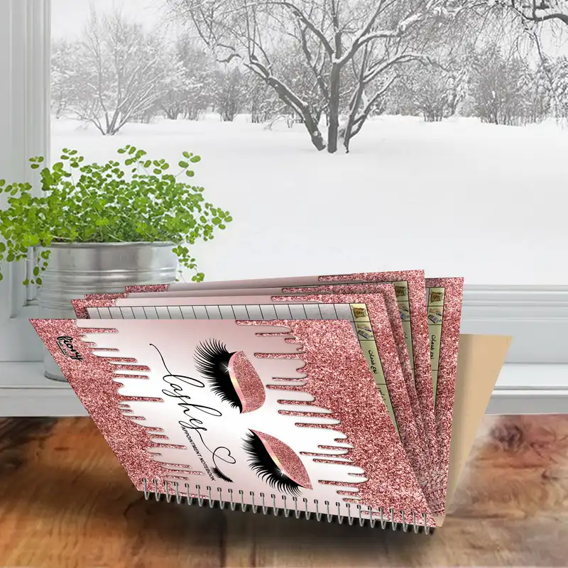 دفتر یادداشت مستر راد مدل نوبت دهی خدمات مژه طرح لیفت و لمینت کد fiory 2358