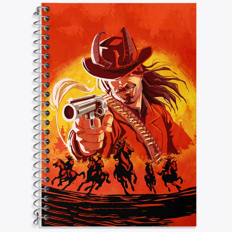 دفتر زبان 50 برگ خندالو مدل دو خط طرح بازی رد دد (Read dead) کد F744