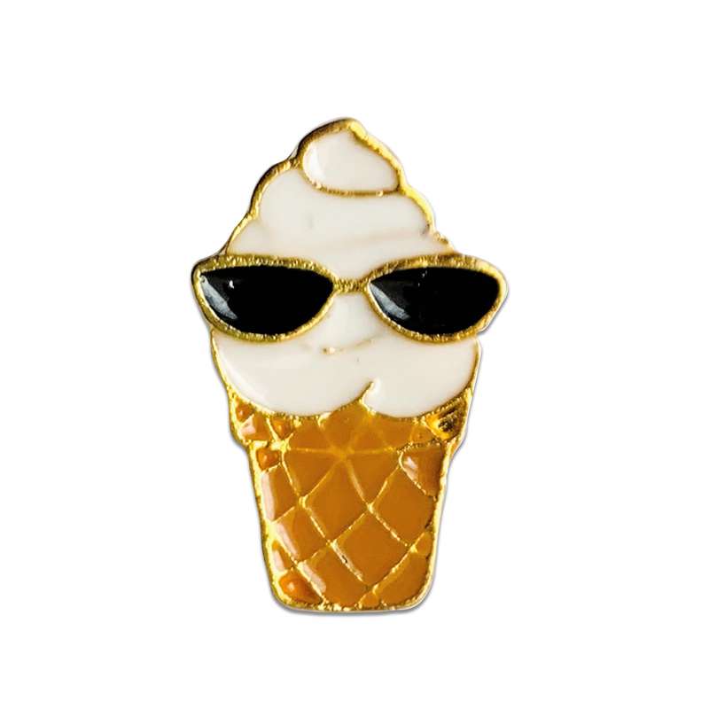 سنجاق سینه زنانه مدل پین فلزی طرح بستنی عینکی