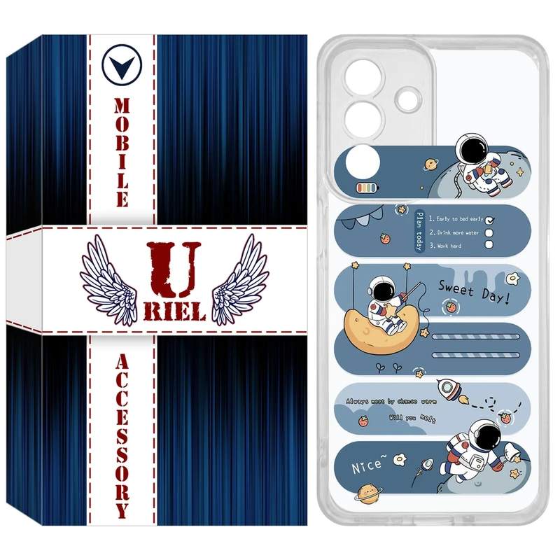 کاور یوریل مدل Clear کد 18 طرح فضانورد مناسب برای گوشی موبایل سامسونگ Galaxy A36