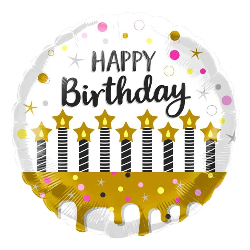 بادکنک فویلی مدل گرد تولدت مبارک کد kp79