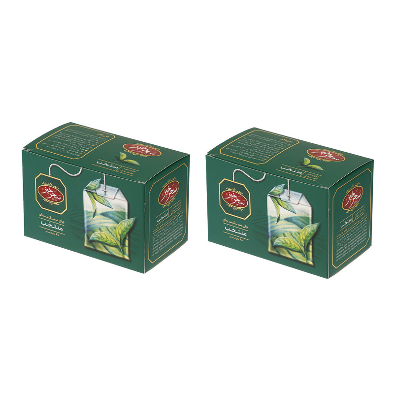 چای سبز کیسه ای منتخب سحرخیز دو بسته 20 عددی