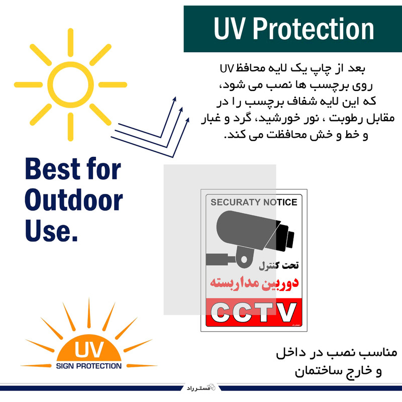 برچسب ایمنی مستر راد طرح تحت کنترل دوربین مدار بسته مدل HSE-OSHA-025