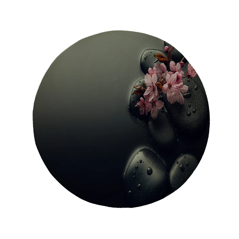 پادری مدل دایره طرح شکوفه کد 8445 سایز 90 × 90 سانتی متر