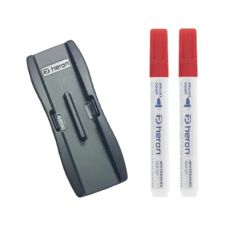 ماژیک وایت برد هرون کد 430 به همراه تخته پاک کن مجموعه 3 عددی
