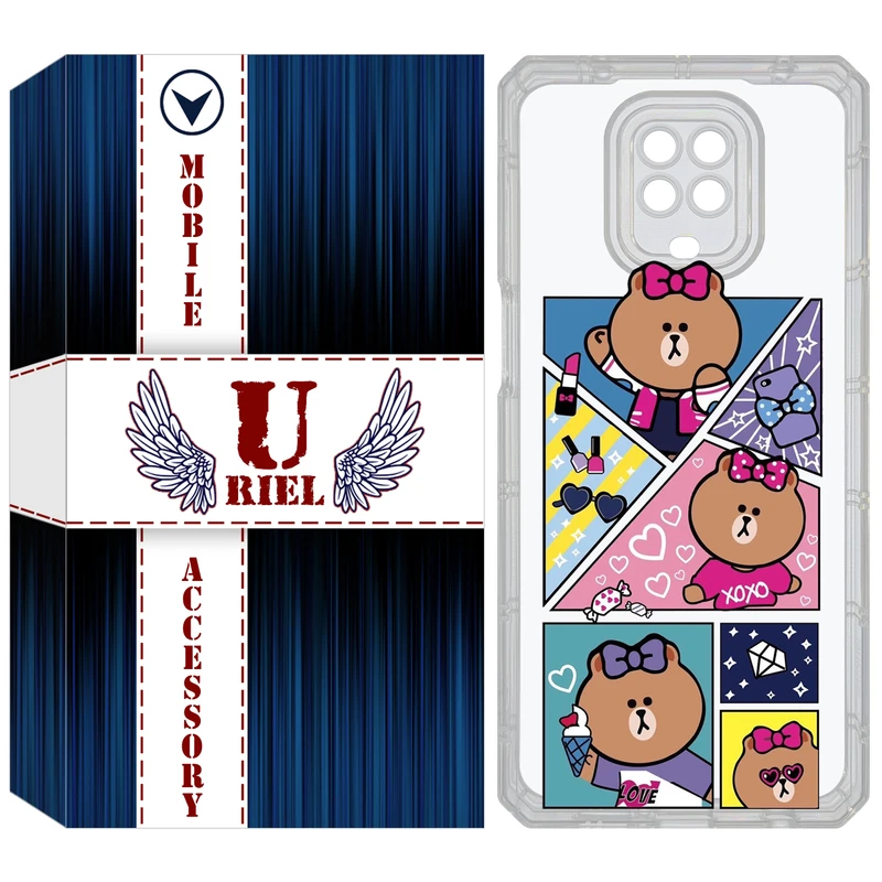 کاور یوریل مدل Clear کد 13 طرح Brown مناسب برای گوشی موبایل شیائومی Redmi Note 9S / Note 9 Pro / Note 9 Pro Max