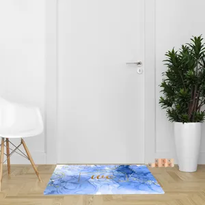 پادری مدل سه لایه رویه مخمل طرح سرویس بهداشتی کد S419 سایز 75x45 سانتی متر