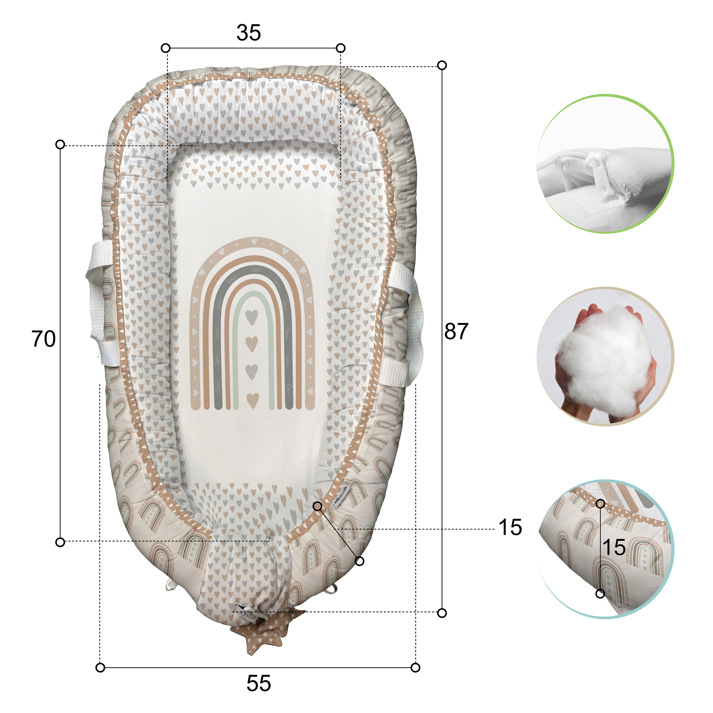 سرویس خواب 3 تکه کودک  مامزکیوتی مدل رنگین کمان TL88