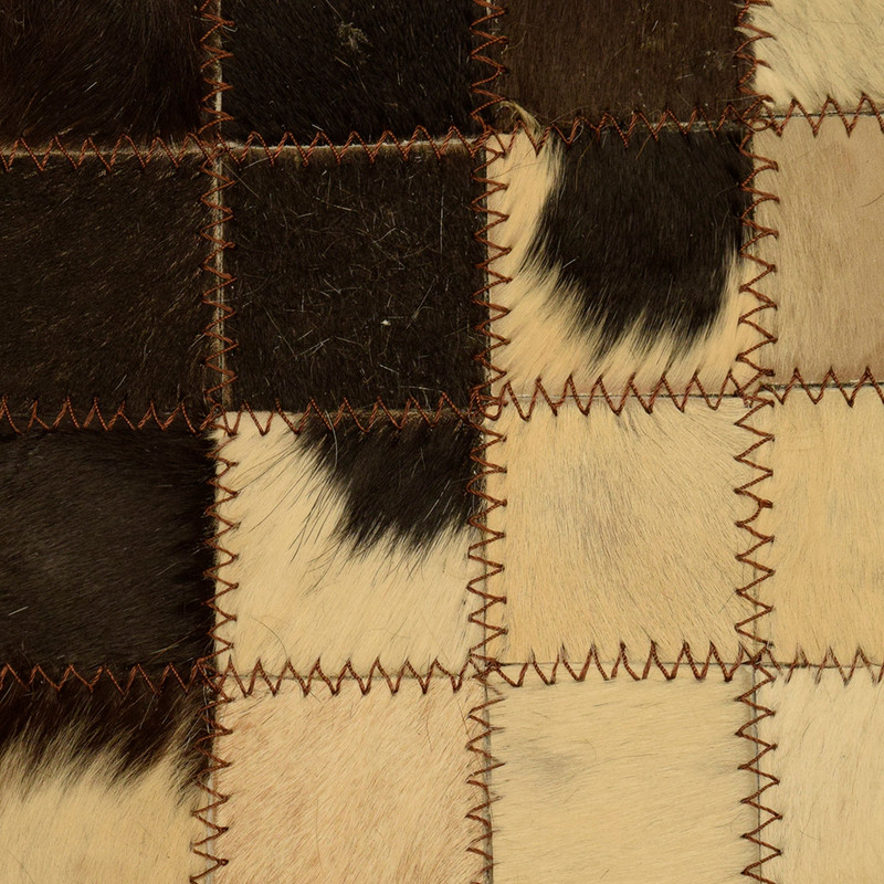 رومیزی کلاژ چرم و پوست مدل مربعی شطرنجی کد 009