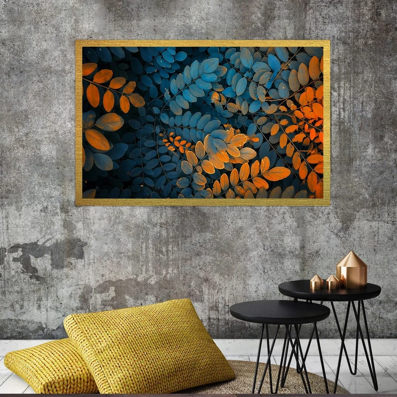 تابلو بکلیت طرح طبیعت و برگ مدل قاب شاسی T-S7546