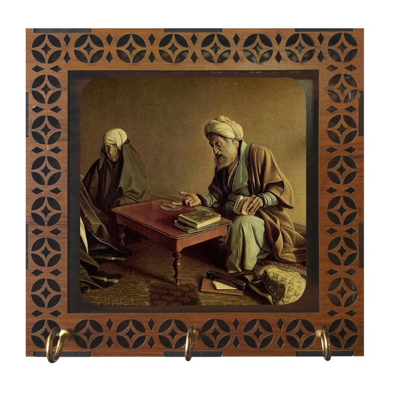 جا کلیدی مدل دیواری طرح نقاشی رمال از کمال الملک کد m3050