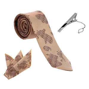 ست کراوات و دستمال جیب و گیره کراوات مردانه مدل نیوفشن کد 120