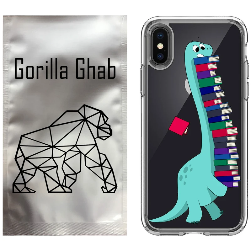 کاور گوریلا قاب مدل CLG کد 17 طرح دایناسور کتابخوان مناسب برای گوشی موبایل اپل iPhone X / XS