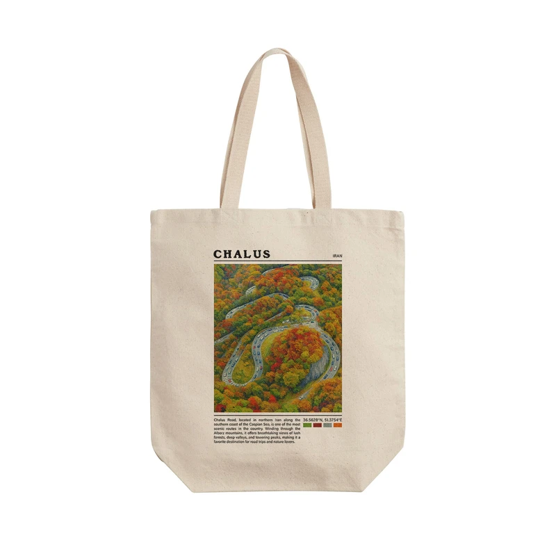 ساک خرید ترمه طراحان ایده مدل جاده چالوس کد map0875 - L