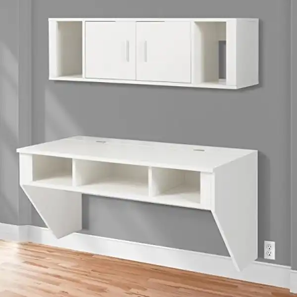 ست میز تحریر و کتابخانه مدل دیواری L64